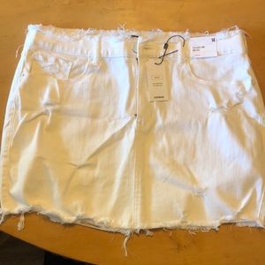 express white jean frayed skirt